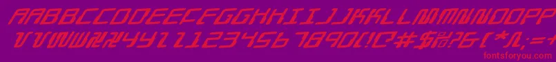 DroidLoverExpandedRotalic Font – Red Fonts on Purple Background