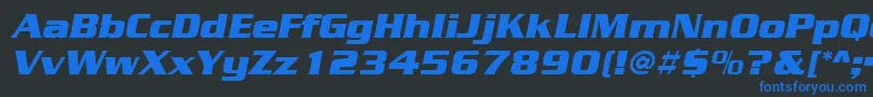 SerpentineBolditalic Font – Blue Fonts on Black Background