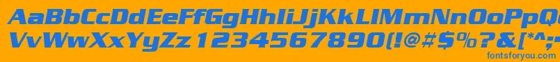 SerpentineBolditalic Font – Blue Fonts on Orange Background