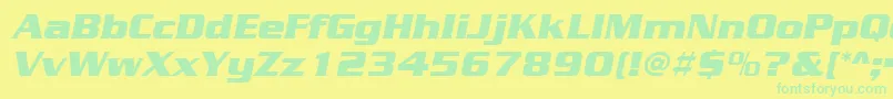 フォントSerpentineBolditalic – 黄色い背景に緑の文字