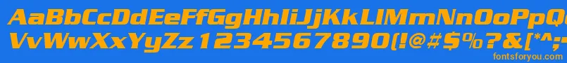 SerpentineBolditalic Font – Orange Fonts on Blue Background