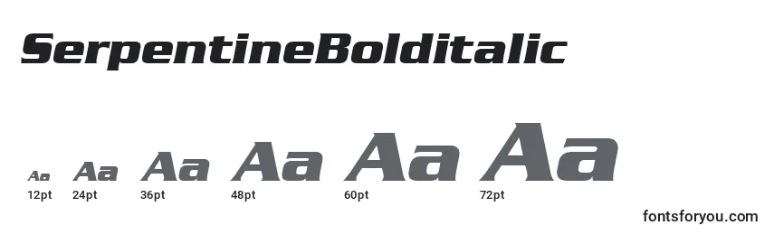 SerpentineBolditalic Font Sizes