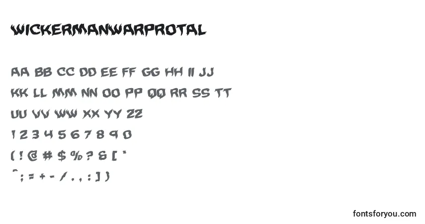 Schriftart Wickermanwarprotal – Alphabet, Zahlen, spezielle Symbole