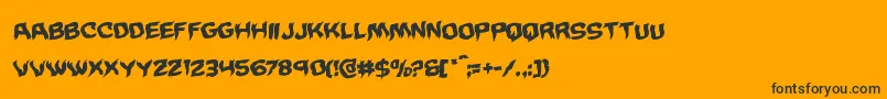 Wickermanwarprotal Font – Black Fonts on Orange Background