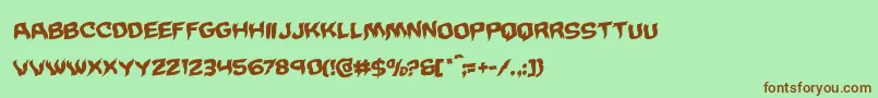 Wickermanwarprotal Font – Brown Fonts on Green Background