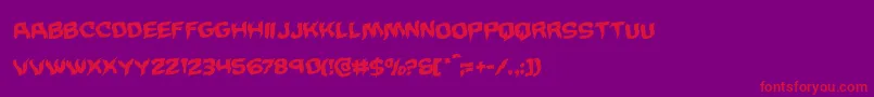 Wickermanwarprotal-Schriftart – Rote Schriften auf violettem Hintergrund