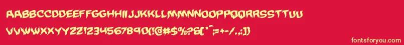 Wickermanwarprotal Font – Yellow Fonts on Red Background