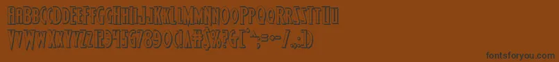 Шрифт Wolfsbane23D – чёрные шрифты на коричневом фоне