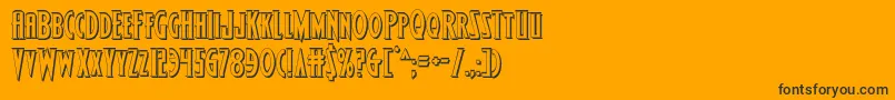Wolfsbane23D Font – Black Fonts on Orange Background
