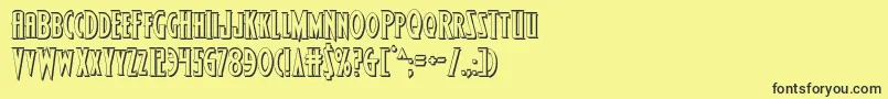 Wolfsbane23D Font – Black Fonts on Yellow Background