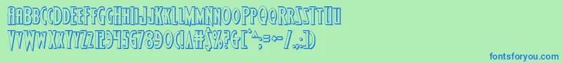 Wolfsbane23D Font – Blue Fonts on Green Background