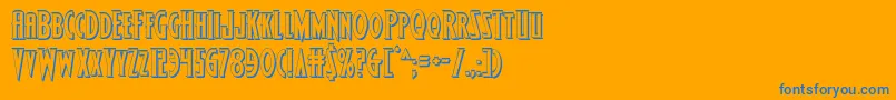 Wolfsbane23D Font – Blue Fonts on Orange Background