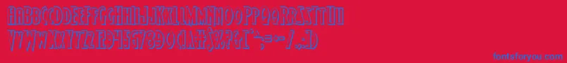 Wolfsbane23D Font – Blue Fonts on Red Background