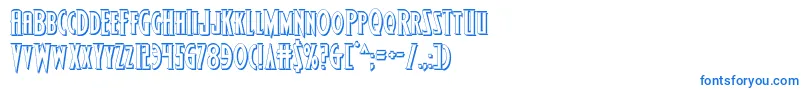 フォントWolfsbane23D – 白い背景に青い文字