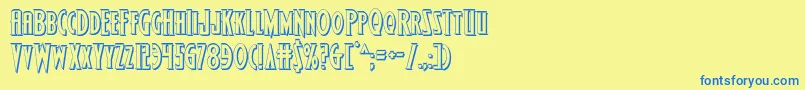 Wolfsbane23D Font – Blue Fonts on Yellow Background