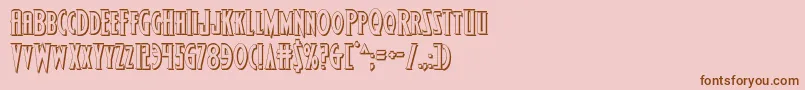 Wolfsbane23D-Schriftart – Braune Schriften auf rosa Hintergrund