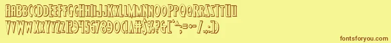 Wolfsbane23D Font – Brown Fonts on Yellow Background