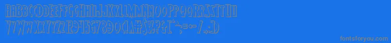 Wolfsbane23D Font – Gray Fonts on Blue Background