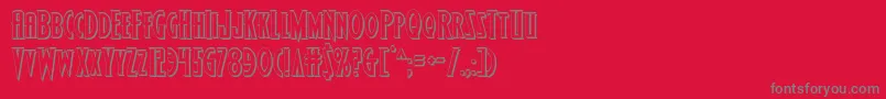 Wolfsbane23D Font – Gray Fonts on Red Background