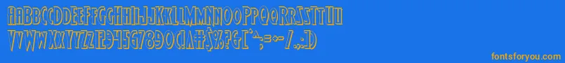 Wolfsbane23D Font – Orange Fonts on Blue Background