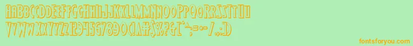 Wolfsbane23D Font – Orange Fonts on Green Background