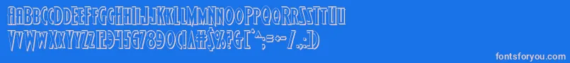 Wolfsbane23D Font – Pink Fonts on Blue Background