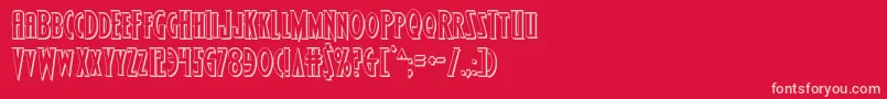 Wolfsbane23D Font – Pink Fonts on Red Background