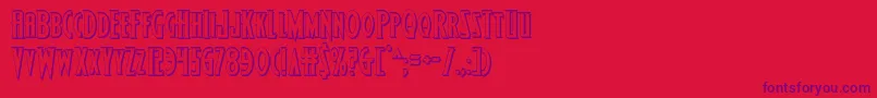 Wolfsbane23D Font – Purple Fonts on Red Background