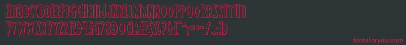 Шрифт Wolfsbane23D – красные шрифты на чёрном фоне