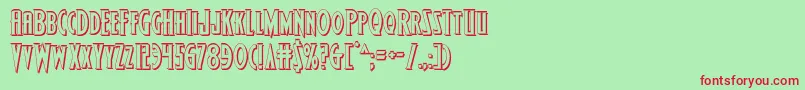 Wolfsbane23D Font – Red Fonts on Green Background