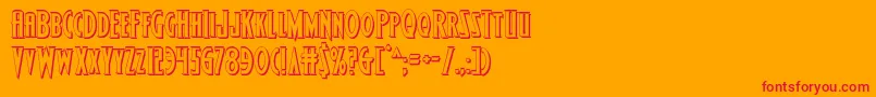 Wolfsbane23D Font – Red Fonts on Orange Background