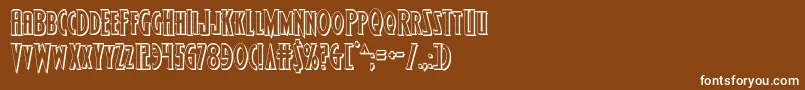 Wolfsbane23D Font – White Fonts on Brown Background