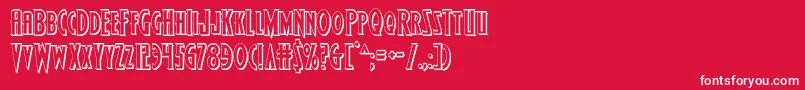 Wolfsbane23D Font – White Fonts on Red Background