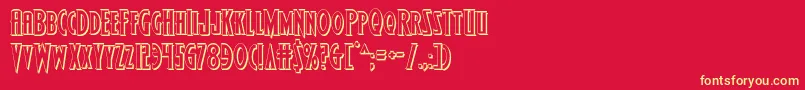 Wolfsbane23D Font – Yellow Fonts on Red Background