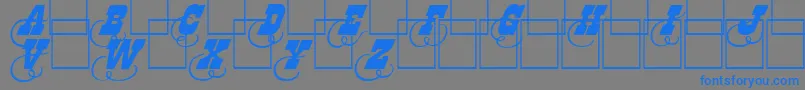 Dodgeini Font – Blue Fonts on Gray Background