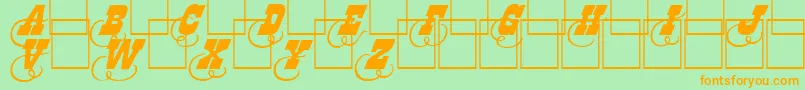 Dodgeini Font – Orange Fonts on Green Background