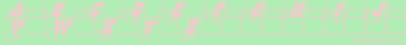 Dodgeini-fontti – vaaleanpunaiset fontit vihreällä taustalla