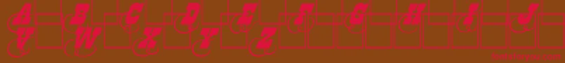 Fonte Dodgeini – fontes vermelhas em um fundo marrom