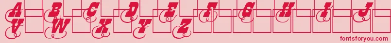 Fonte Dodgeini – fontes vermelhas em um fundo rosa