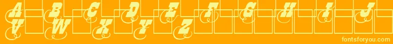 Dodgeini Font – Yellow Fonts on Orange Background