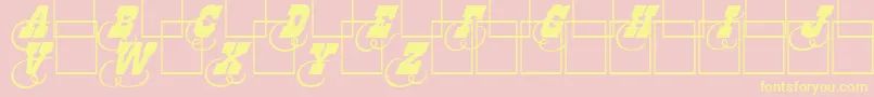 フォントDodgeini – 黄色のフォント、ピンクの背景