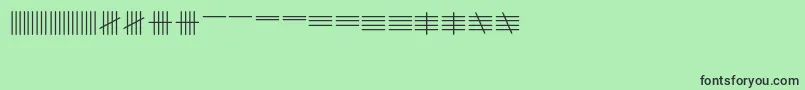 Tallymark-Schriftart – Schwarze Schriften auf grünem Hintergrund