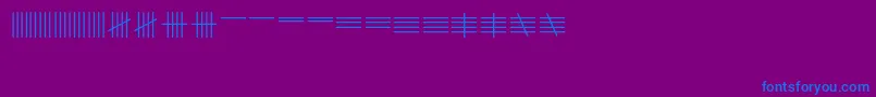 Czcionka Tallymark – niebieskie czcionki na fioletowym tle