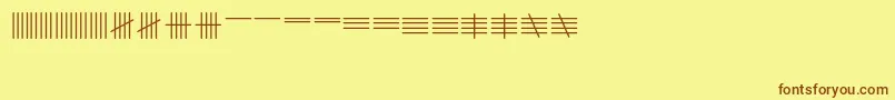 Tallymark Font – Brown Fonts on Yellow Background