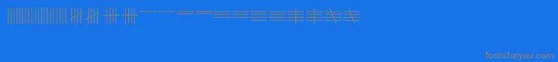 フォントTallymark – 青い背景に灰色の文字