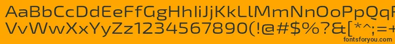 Exo2Regularexpanded-Schriftart – Schwarze Schriften auf orangefarbenem Hintergrund