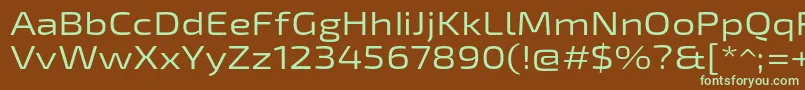Exo2Regularexpanded-fontti – vihreät fontit ruskealla taustalla