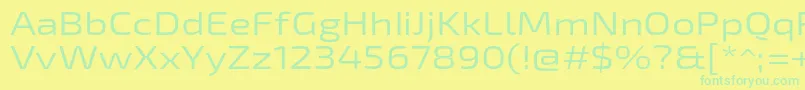 フォントExo2Regularexpanded – 黄色い背景に緑の文字