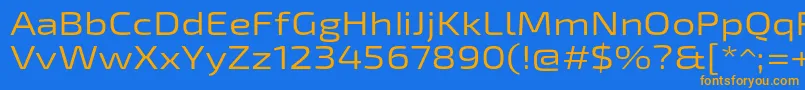 Exo2Regularexpanded Font – Orange Fonts on Blue Background
