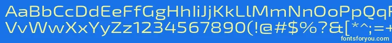 Exo2Regularexpanded Font – Yellow Fonts on Blue Background